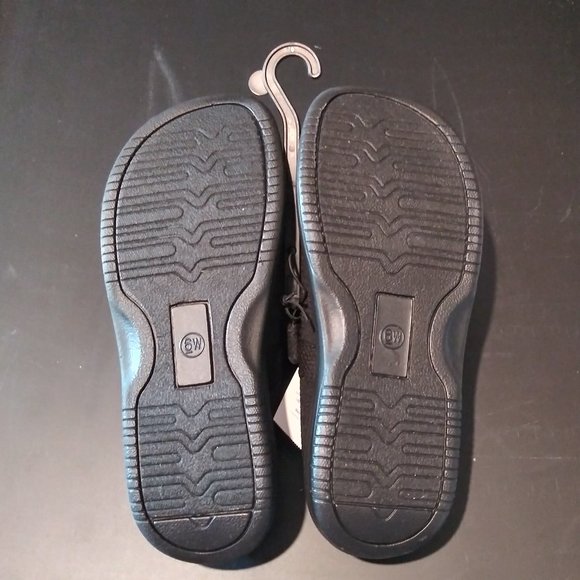 Black Nylon Mary Jane Memory Foam Comfort Loafers - Picture 5 of 9